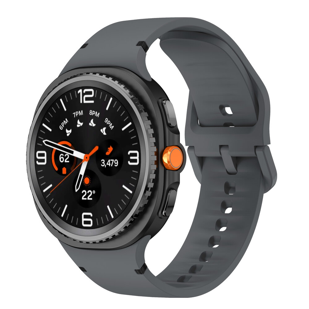 Strap-it® Strap-it Samsung Galaxy Watch 8 - 44mm siliconen bandje (donkergrijs)
