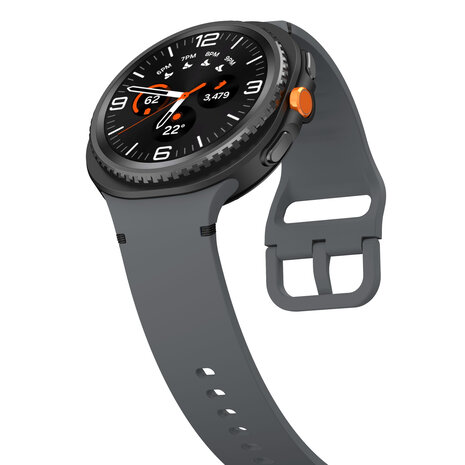 Strap-it® Strap-it Samsung Galaxy Watch 8 - 44mm siliconen bandje (donkergrijs)