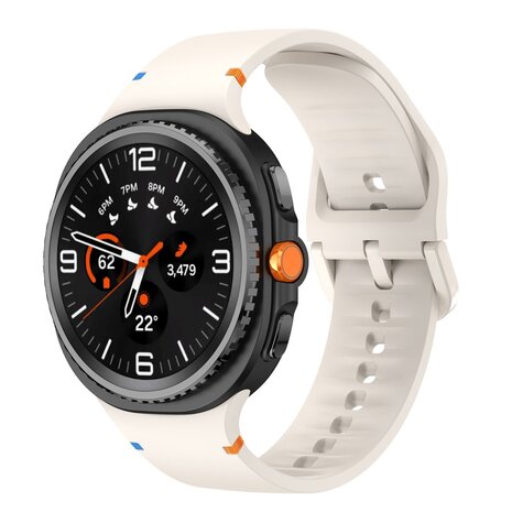 Strap-it® Strap-it Samsung Galaxy Watch 8 Classic siliconen bandje (sterrenlicht) Strap-it® Strap-it Samsung Galaxy Watch 8 Classic siliconen bandje (sterrenlicht)