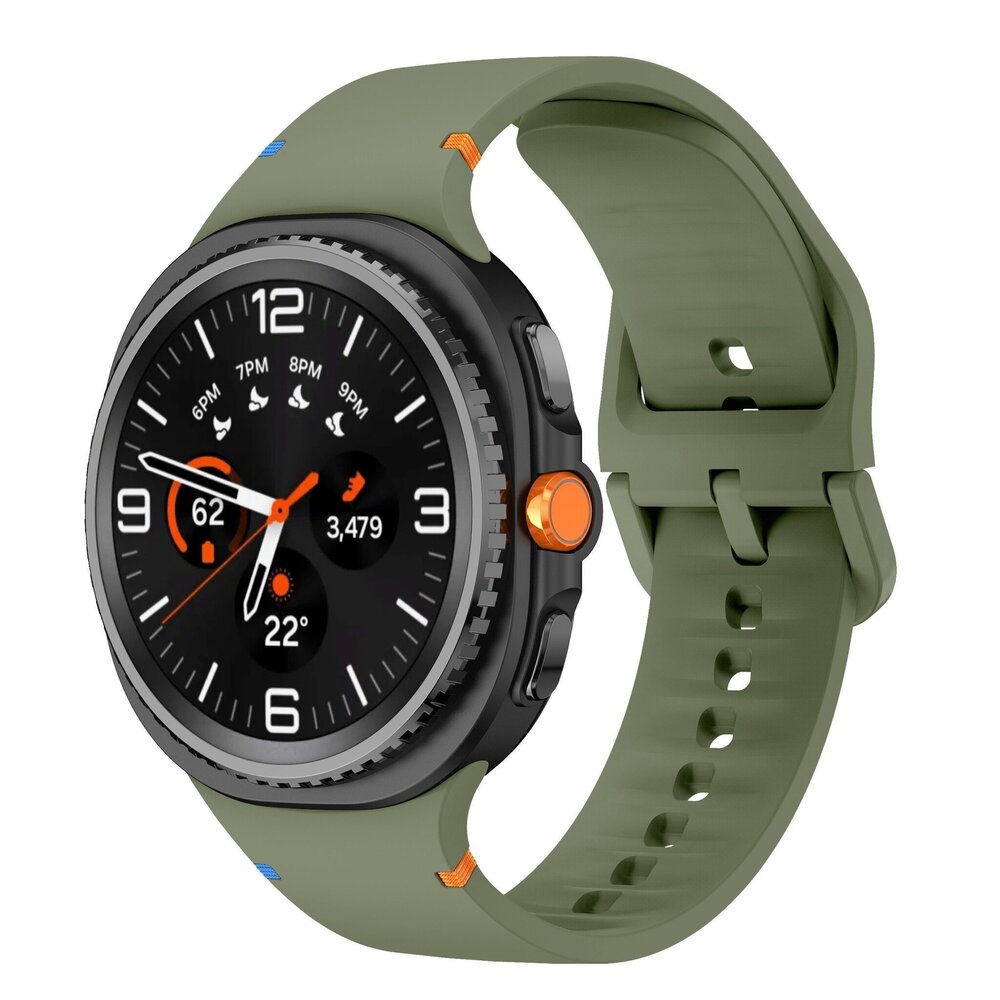 Strap-it® Strap-it Samsung Galaxy Watch 8 Classic siliconen bandje (legergroen) Strap-it® Strap-it Samsung Galaxy Watch 8 Classic siliconen bandje (legergroen)