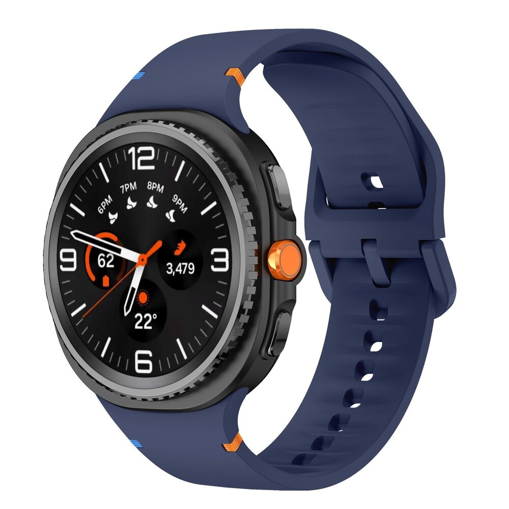 Strap-it® Strap-it Samsung Galaxy Watch 8 Classic siliconen bandje (donkerblauw)