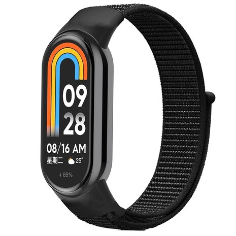 Strap-it® Strap-it Xiaomi Smart Band 10 nylon bandje (zwart)
