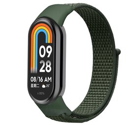 Strap-it® Xiaomi Smart Band 10 nylon bandje (legergroen)
