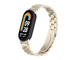 Strap-it® Xiaomi Smart Band 10 stalen bandje (sterrenlicht)