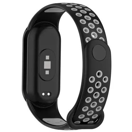 Strap-it® Strap-it Xiaomi Smart Band 8 sport bandje (zwart/grijs) Strap-it® Strap-it Xiaomi Smart Band 8 sport bandje (zwart/grijs)