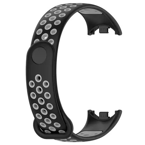 Strap-it® Strap-it Xiaomi Smart Band 8 sport bandje (zwart/grijs) Strap-it® Strap-it Xiaomi Smart Band 8 sport bandje (zwart/grijs)