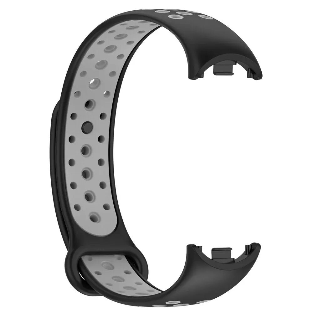 Strap-it® Strap-it Xiaomi Smart Band 8 sport bandje (zwart/grijs) Strap-it® Strap-it Xiaomi Smart Band 8 sport bandje (zwart/grijs)