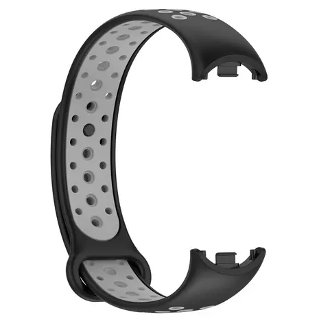 Strap-it® Strap-it Xiaomi Smart Band 8 sport bandje (zwart/grijs) Strap-it® Strap-it Xiaomi Smart Band 8 sport bandje (zwart/grijs)