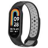 Strap-it® Xiaomi Smart Band 8 sport bandje (zwart/grijs)