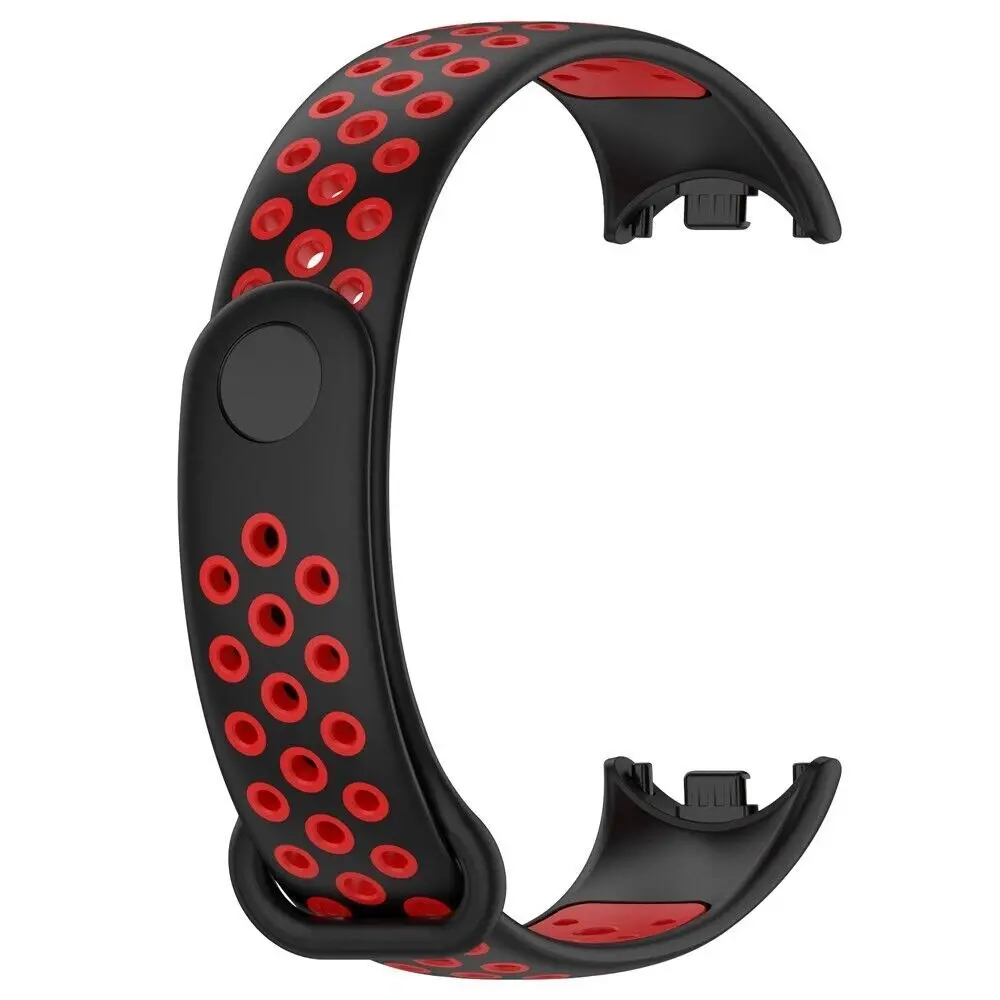 Strap-it® Strap-it Xiaomi Smart Band 8 sport bandje (zwart/rood)