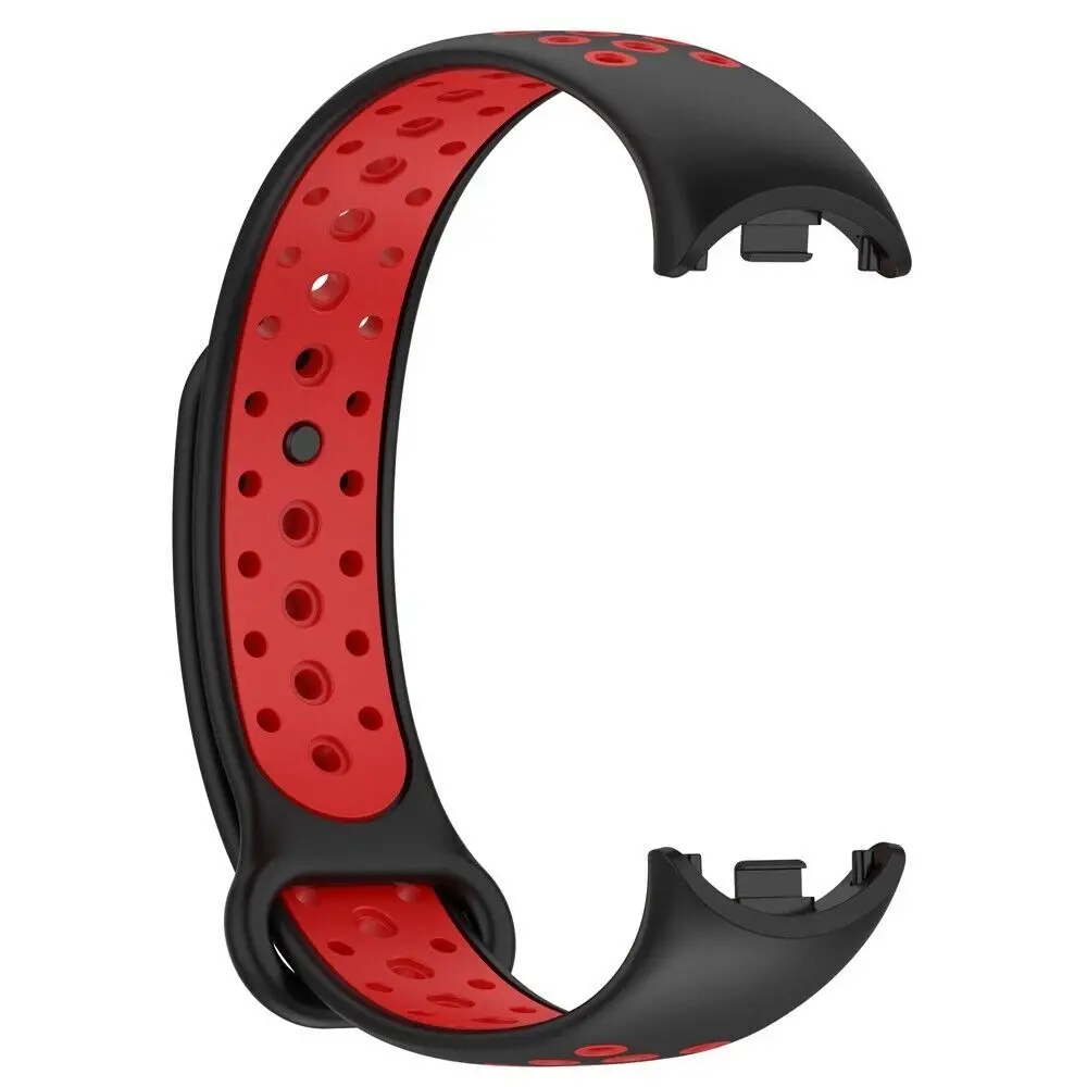Strap-it® Strap-it Xiaomi Smart Band 8 sport bandje (zwart/rood)