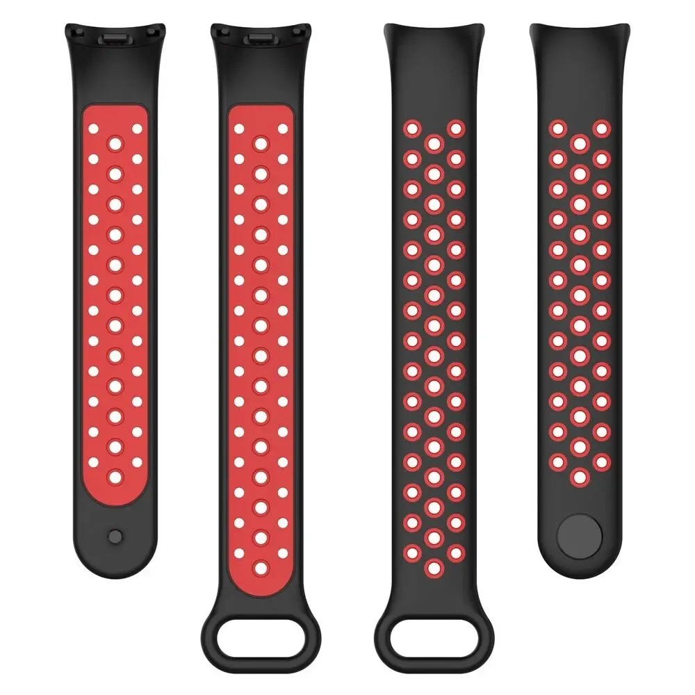Strap-it® Strap-it Xiaomi Smart Band 8 sport bandje (zwart/rood)