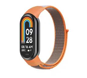 Strap-it® Xiaomi Smart Band 8 nylon bandje (oranje-bruin) Strap-it® Xiaomi Smart Band 8 nylon bandje (oranje-bruin)