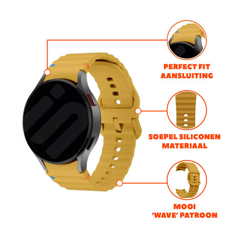 Strap-it® Strap-it Samsung Galaxy Watch 7 - 40mm Wave bandje (geel)
