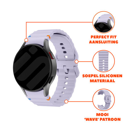 Strap-it® Strap-it Samsung Galaxy Watch 4 40mm Wave bandje (lichtpaars)