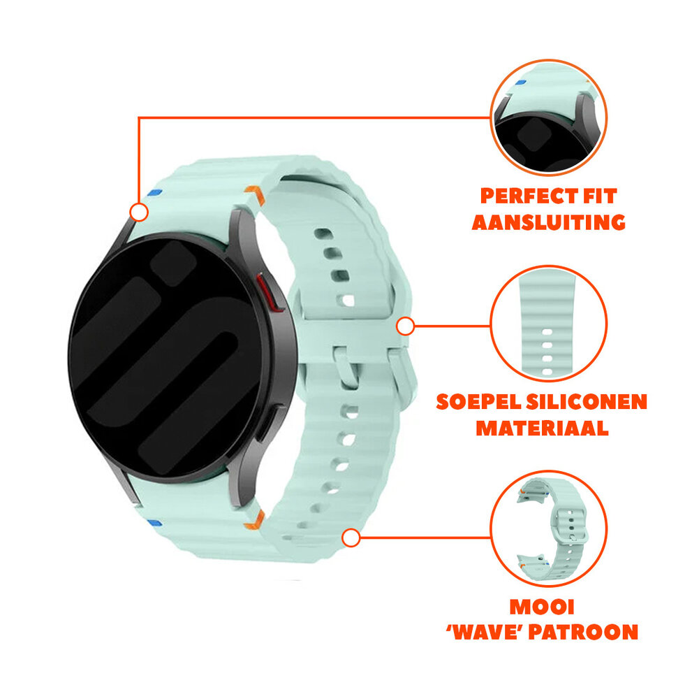Strap-it® Strap-it Samsung Galaxy Watch 4 Classic 42mm Wave bandje (lichtgroen)