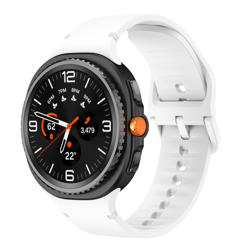 Strap-it® Strap-it Samsung Galaxy Watch 8 - 44mm siliconen bandje (wit)