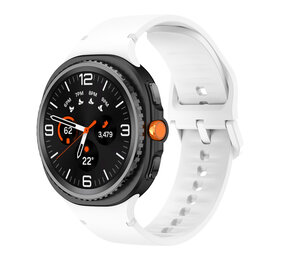 Strap-it® Samsung Galaxy Watch 8 Classic siliconen bandje (wit)