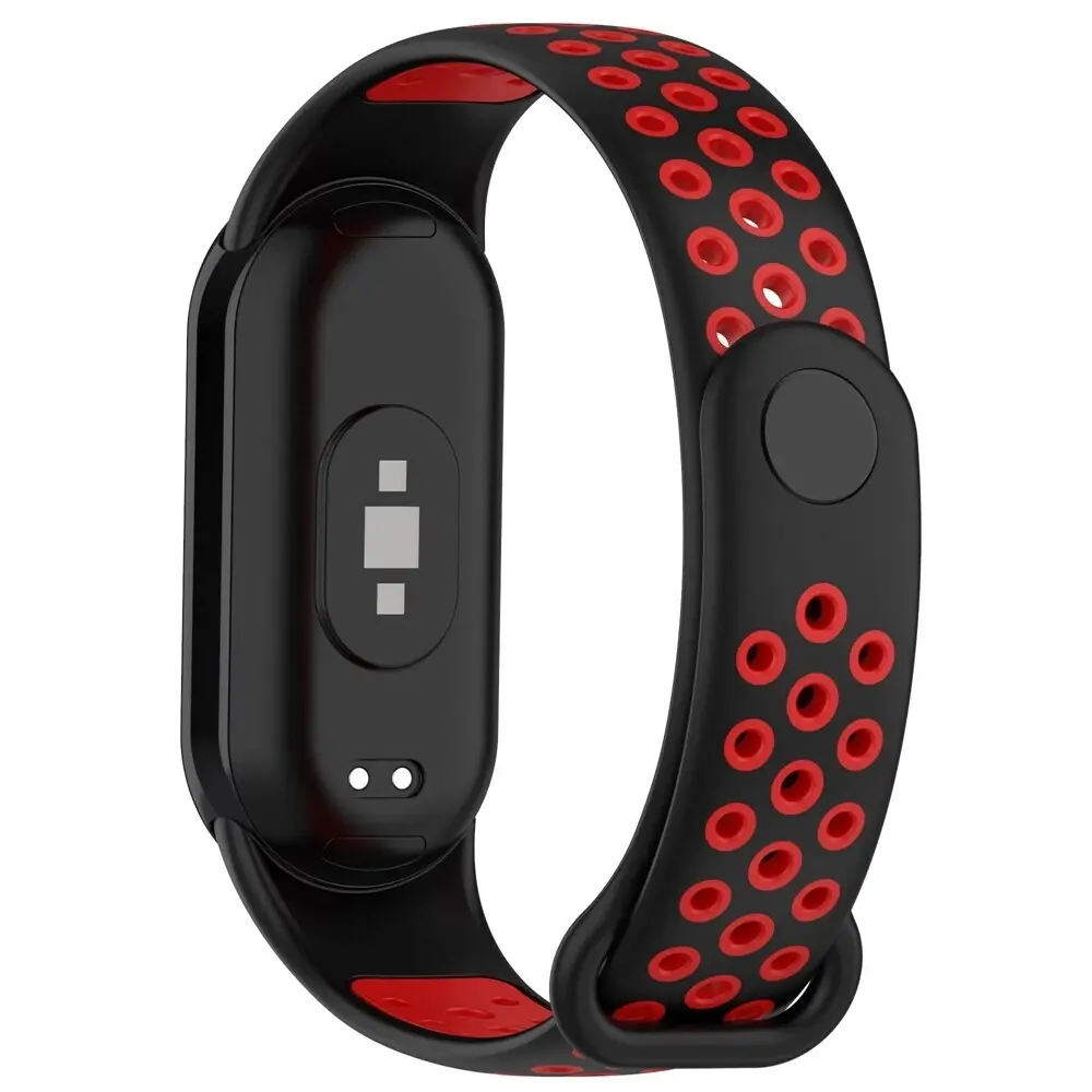 Strap-it® Strap-it Xiaomi Smart Band 10 sport bandje (zwart/rood) Strap-it® Strap-it Xiaomi Smart Band 10 sport bandje (zwart/rood)