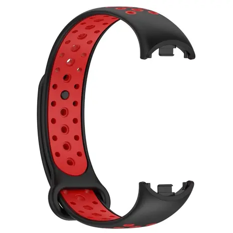 Strap-it® Strap-it Xiaomi Smart Band 10 sport bandje (zwart/rood) Strap-it® Strap-it Xiaomi Smart Band 10 sport bandje (zwart/rood)