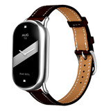 Strap-it® Xiaomi Smart Band 8 leren bandje (zwart)