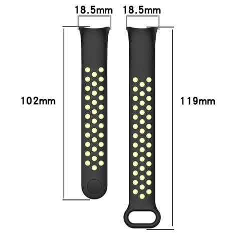 Strap-it® Strap-it Xiaomi Smart Band 9 sport bandje (zwart/lime)