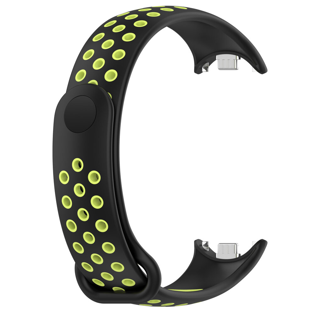 Strap-it® Strap-it Xiaomi Smart Band 10 sport bandje (zwart/lime)