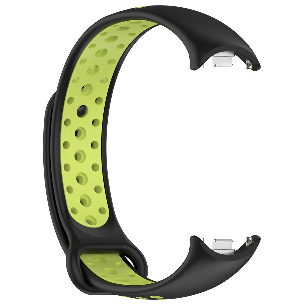 Strap-it® Strap-it Xiaomi Smart Band 10 sport bandje (zwart/lime)