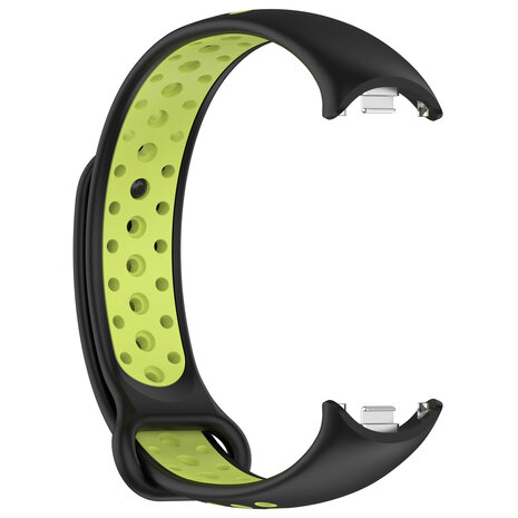 Strap-it® Strap-it Xiaomi Smart Band 10 sport bandje (zwart/lime)