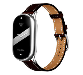 Strap-it® Xiaomi Smart Band 10 leren bandje (zwart)