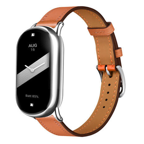 Strap-it® Strap-it Xiaomi Smart Band 10 leren bandje (bruin)