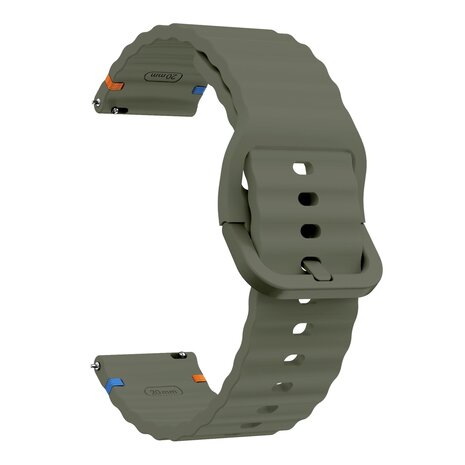 Strap-it® Strap-it CMF Watch Pro 2 wave siliconen bandje (legergroen)