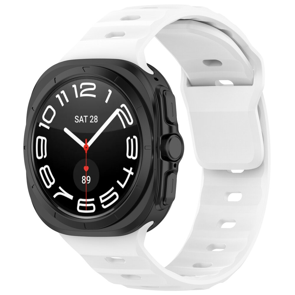 Strap-it® Strap-it Samsung Galaxy Watch Ultra 2025 outdoor siliconen bandje (wit)