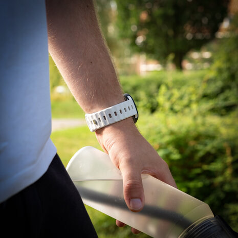 Strap-it® Strap-it Samsung Galaxy Watch Ultra 2025 outdoor siliconen bandje (wit)