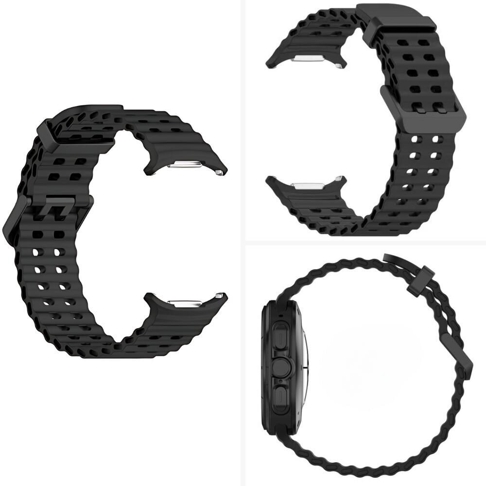 Strap-it® Strap-it Samsung Galaxy Watch Ultra 2025 Ocean bandje (zwart) Strap-it® Strap-it Samsung Galaxy Watch Ultra 2025 Ocean bandje (zwart)
