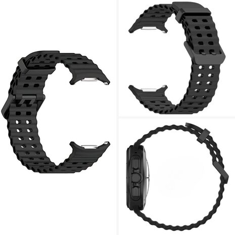 Strap-it® Strap-it Samsung Galaxy Watch Ultra 2025 Ocean bandje (zwart) Strap-it® Strap-it Samsung Galaxy Watch Ultra 2025 Ocean bandje (zwart)