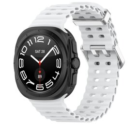 Strap-it® Samsung Galaxy Watch Ultra 2025 Ocean bandje (wit)