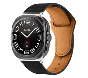 Strap-it® Samsung Galaxy Watch Ultra 2025 leren band (zwart)