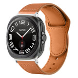 Strap-it® Samsung Galaxy Watch Ultra 2025 leren band (bruin)