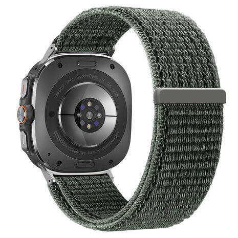Bandz Bandz Samsung Galaxy Watch Ultra 2025 nylon loop band (grijsgroen)