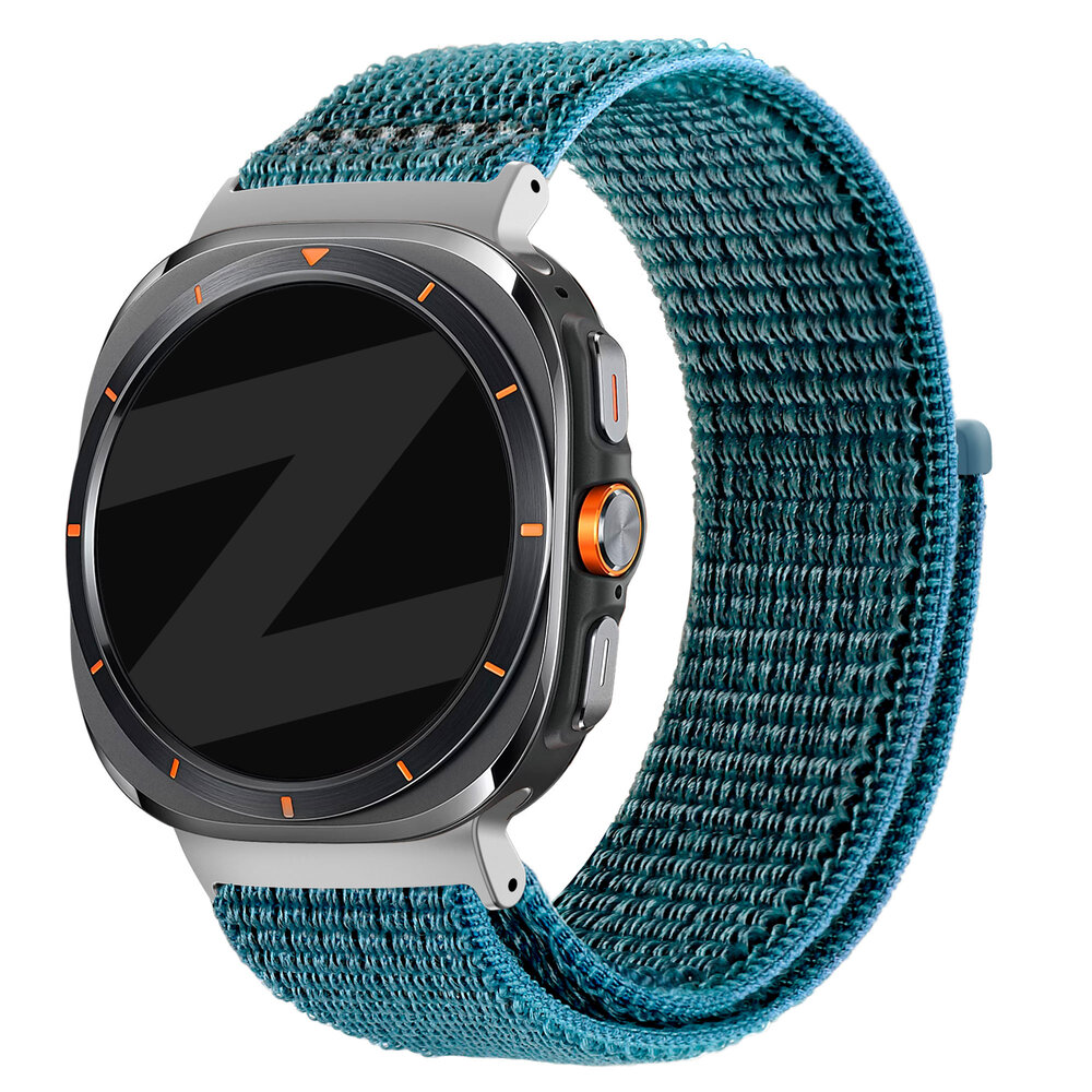 Bandz Bandz Samsung Galaxy Watch Ultra 2025 nylon loop band (blauwgroen)