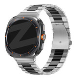 Bandz Bandz Samsung Galaxy Watch Ultra 2025 stalen band 'Classic' (zilver/zwart)
