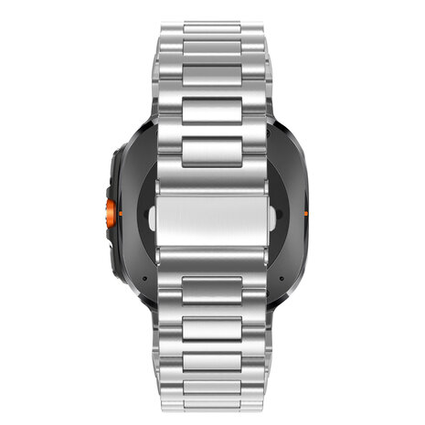 Bandz Bandz Samsung Galaxy Watch Ultra 2025 stalen schakel band 'Deluxe' (zilver)