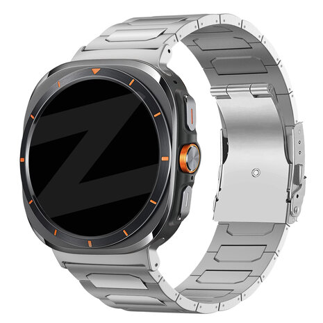 Bandz Bandz Samsung Galaxy Watch Ultra 2025 titanium band 'Deluxe' (zilver)