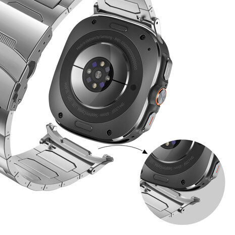 Bandz Bandz Samsung Galaxy Watch Ultra 2025 titanium band 'Deluxe' (zilver)