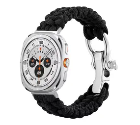 Strap-it® Samsung Galaxy Watch Ultra 2025 nylon rope bandje (zwart)