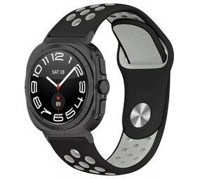 Strap-it® Samsung Galaxy Watch Ultra 2025 sport band (zwart/grijs)