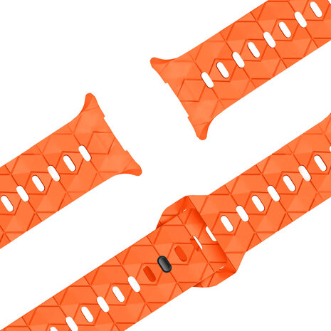 Bandz Bandz Samsung Galaxy Watch Ultra 2025 siliconen band 'Hexagons' (oranje)