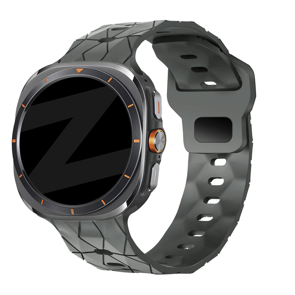 Bandz Bandz Samsung Galaxy Watch Ultra 2025 siliconen band 'Hexagons' (donkergrijs)