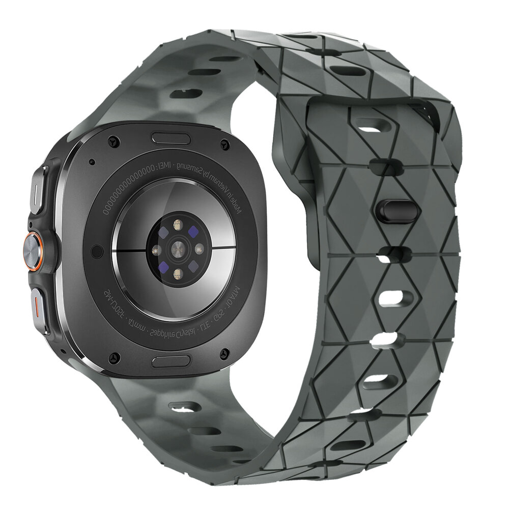 Bandz Bandz Samsung Galaxy Watch Ultra 2025 siliconen band 'Hexagons' (donkergrijs)